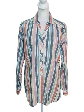 Dash Multi-Color Stripe Button Down Shirt Size Small
